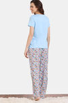 Zivame Bloom Hive Woven Pyjama Set - Splish Splash — thumbnail 5